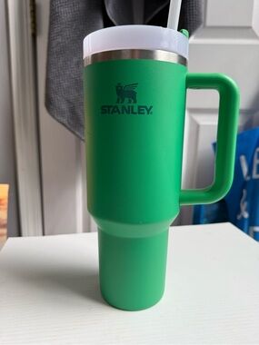 Stanley Bright Green Insulated Tumbler with Handle and Straw